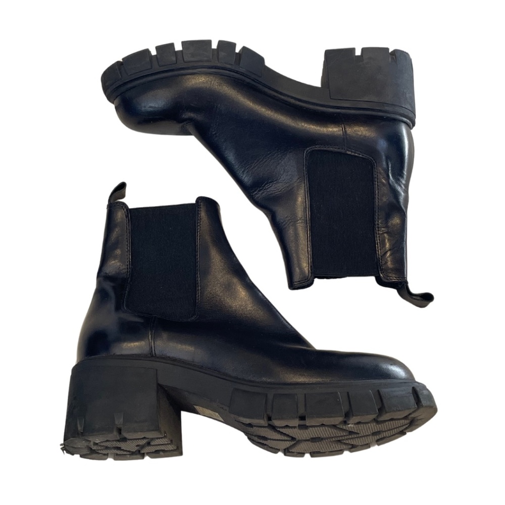 L'Intervalle Black Leather Chunky Chelsea Boots